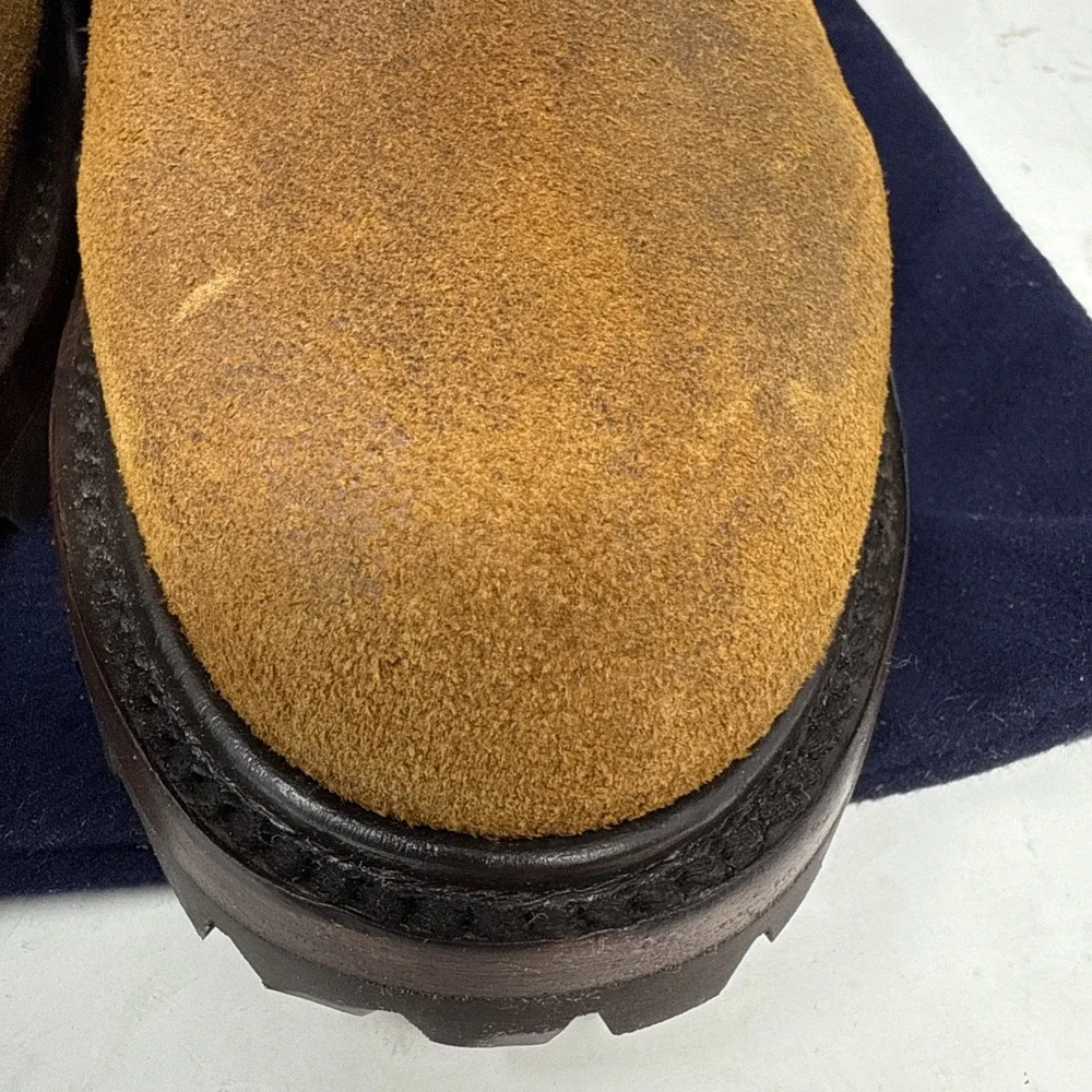 Mens 8 Taylor Stitch Ranch Boot Redwood Waxed Suede Chelsea Ankle Vibram Brown